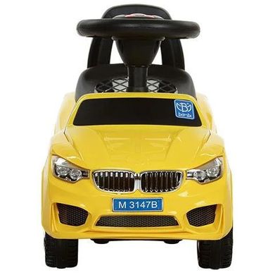 Детская машинка, каталка-толокар Bambi BMW M 3147B-6 пластиковая, желтая