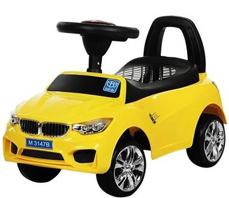 Дитяча машинка, каталка-толокар Bambi BMW M 3147B-6 пластикова, жовта
