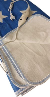 Простыня с подогревом Electric Blanket 7418 150х120 см, синяя с белым