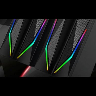 Колонки компьютерные MUSIC DJ M-110C 8866 с RGB подсветкой Black