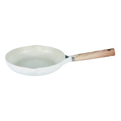 Сковорідка 24 см Con Brio СВ-2428 Desert Marble зі зливним носиком для всіх видів плит White