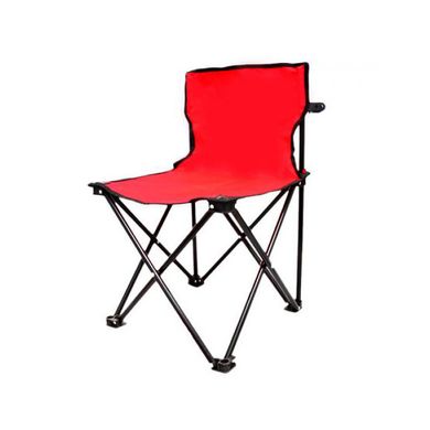 Складаний стілець зі спинкою для пікніка, рибалки HLV MH-3069L, 40х40х68 см, червоний