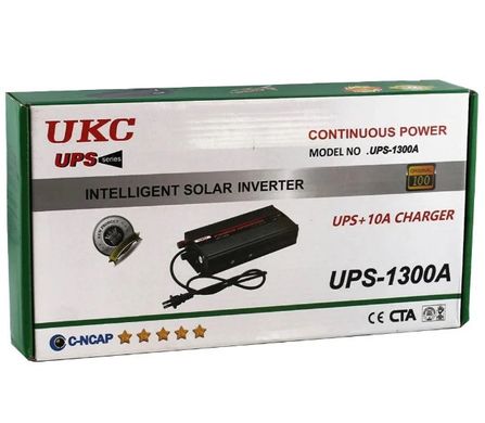 Инвертор автомобильный UKC UPS-1300A, DC-AC, 1300W
