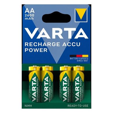Перезаряжаемые батарейки АА VARTA ACCU AA 2600mAh BLI 4 шт (READY 2 USE)
