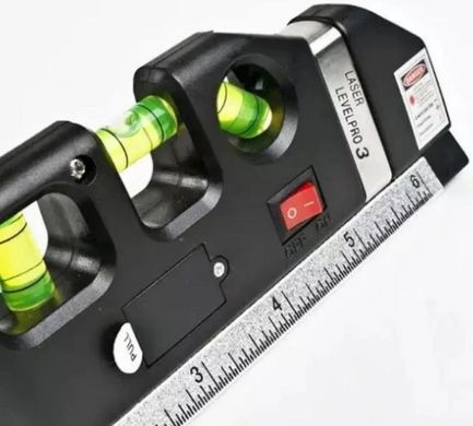 Будівельний рівень лазерний з вбудованою рулеткою MHZ Laser Level Pro 3 7124, чорний