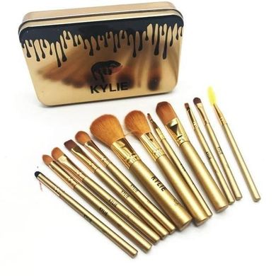 Набір кисті для макіяжу Kylie Make up brush set Gold 12 шт.