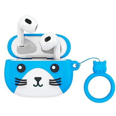 Дитячі бездротові навушники Bluetooth HOCO Cat EW46 в кейсі Blue