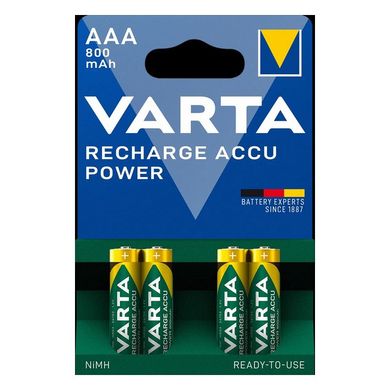 Акумуляторні батарейки AAA VARTA ACCU AAA 800mAh BLI 4шт (READY 2 USE)