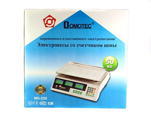 Весы торговые электронные до 50 кг Domotec MS-228