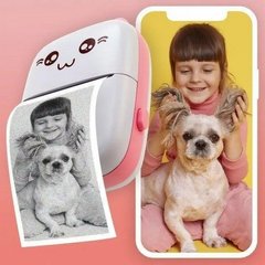 Мини принтер для печати фото с телефона Cat Ears 8499 White/Pink