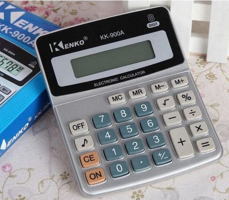 Простий калькулятор Kenko KK-900 A, настільний, сірий з чорним