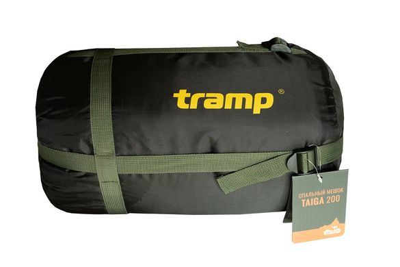 Одеяло спальный мешок Tramp Taiga 200 с капюшоном левый олива 220/80 TTS-059R