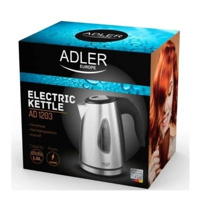 Електричний чайник 1 л Adler AD 1203 Silver