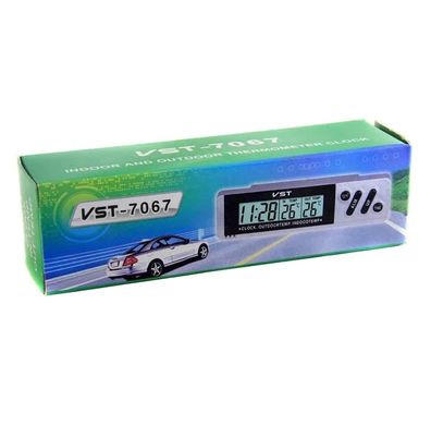 Часы в автомобиль VST 7067, электронные, черные