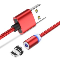 Магнитный кабель для зарядки Lightning X-CABLE Metal Magnetic Cable 360 red