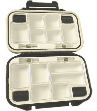 Рибальська коробка для снастей MHZ SF24115, 11.5х7.7х3.5 см, пластик, чорний з білим