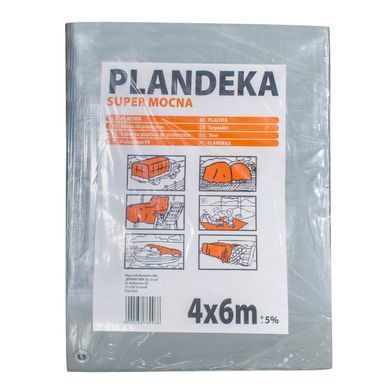 Тент брезент водостійкий терпауліновий на авто, причіп "PLANDEKA" 160 г/м&sup2; 4 х 6 м