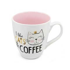 Кружка керамическая Stenson "I love cats & coffee, 550 мл