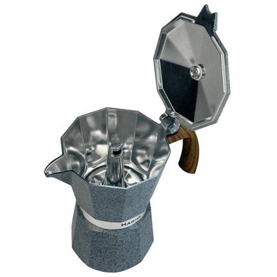 Алюмінієва гейзерна кавоварка 300 мл MAGIO MG-1011 Grey