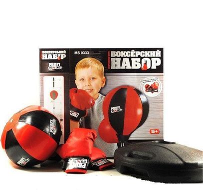 Детский боксерский набор Profi MS 0331, груша для бокса 20 см на стойке и перчатки