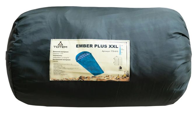 Спальний мішок ковдра Totem Ember Plus XXL з капюшоном правий оливою 190/90 TTS-015