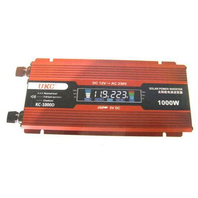 Інвертор перетворювач авто 12V-220V 1000W з LCD дисплеєм