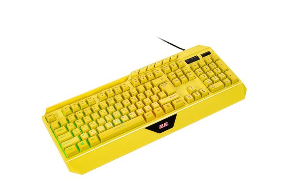 Дротова клавіатура ігрова 2E Gaming KG315 USB-A EN/RU RGB жовта