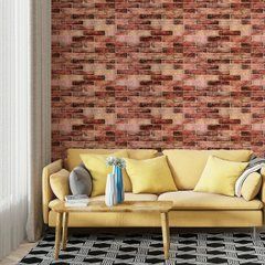 Самоклейна 3Д панель на стіну Sticker Wall Коричнева цегла SW-00001910 700х770х2 мм