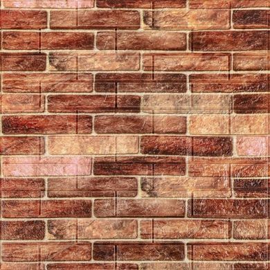 Самоклейна 3Д панель на стіну Sticker Wall Коричнева цегла SW-00001910 700х770х2 мм