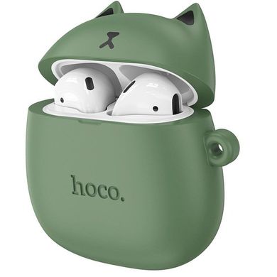 Детские беспроводные наушники Bluetooth HOCO Cat EW45 в кейсе Оlive