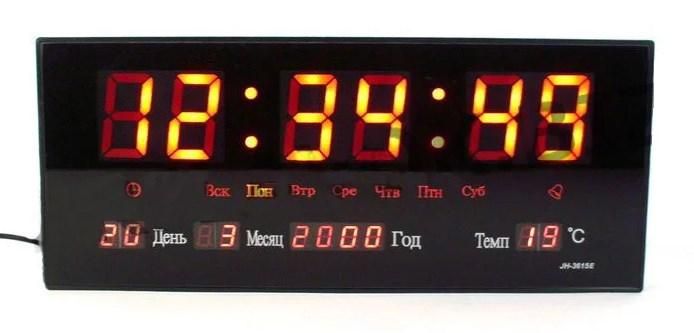 Годинник настінний електронний LED Спартак Number Clock 3615 Green