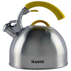 Чайник со свистком для плиты 2,5л MAGIO MG-1191 Steel/Yellow