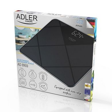 Весы напольные электронные Adler AD 8169 до 180 кг черные