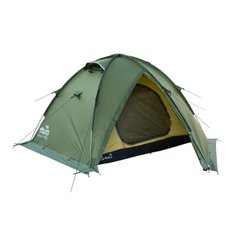 Палатка двухместная Tramp ROCK 2 (V2) зеленая экспедиционная с внешними дугами