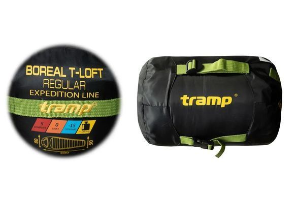 Спальный мешок демисезонный Tramp Boreal Regular UTRS-095R левый 200/80-50 green/grey