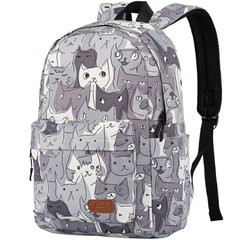 Рюкзак подростковый 2E TeensPack Cats с отделением для планшета 12-14" серый