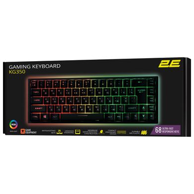 Клавіатура геймерська провідна 2E Gaming KG350 RGB USB Ukr чорна