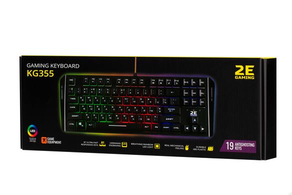 Клавіатура ігрова провідна 2E Gaming KG355 LED USB Ukr чорна