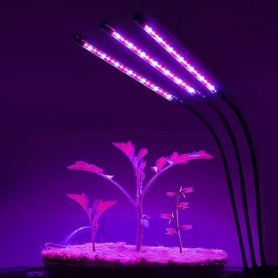 Фитолампа светодиодная для растений Plant GrowLight-3 с таймером, черная