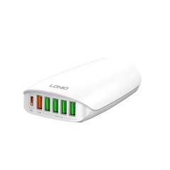 USB зарядний пристрій Ldnio A6573C 5USB Type-C PD65W QC3.0 White