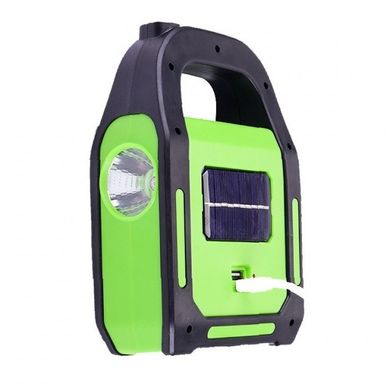 Ліхтар акумуляторний Bailong BL-925 torch + solar з сонячною та USB зарядкою Green