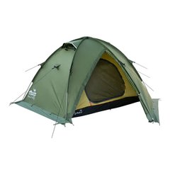 Палатка четырехместная Tramp ROCK 4 (V2) зеленая экспедиционная с внешними дугами