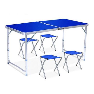 Стіл для пікніка розкладний Folding Table, 4 стільці, синій