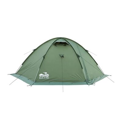 Палатка четырехместная Tramp ROCK 4 (V2) зеленая экспедиционная с внешними дугами