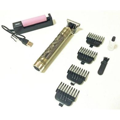 Тример для стрижки волосся акумуляторний VINTAGE T9 8081 Gold