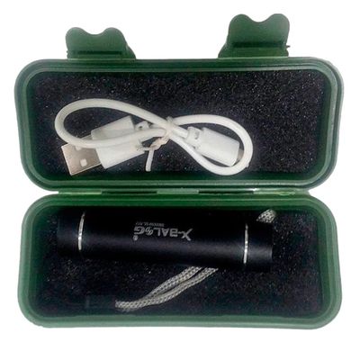Фонарь с аккумулятором X-Balog BL-517, пластиковый кейс, USB кабель, черный