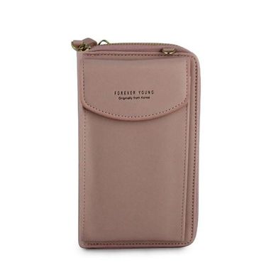 Сумка-гаманець через плече жіноча Forever Young, з відділенням для телефону, рожева