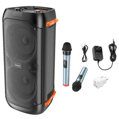 Колонка Bluetooth з караоке та мікрофонами HOCO Manhattan BS53 Black
