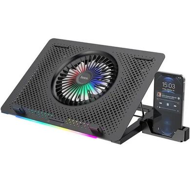 Охолоджуюча підставка для ноутбуку HOCO DH11 з RGB підсвіткою чорна