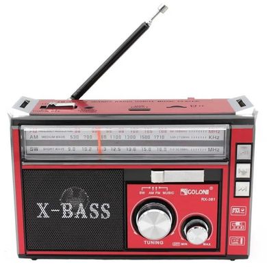 Радіоприймач ФМ Golon RX-381 MP3 USB з ліхтариком Red